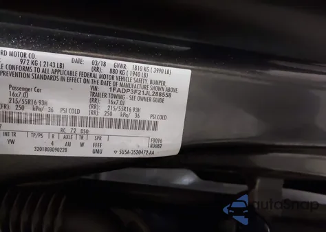 2018 Ford Focus Se из США, поврежденный, VIN 1FADP3F21JL288558